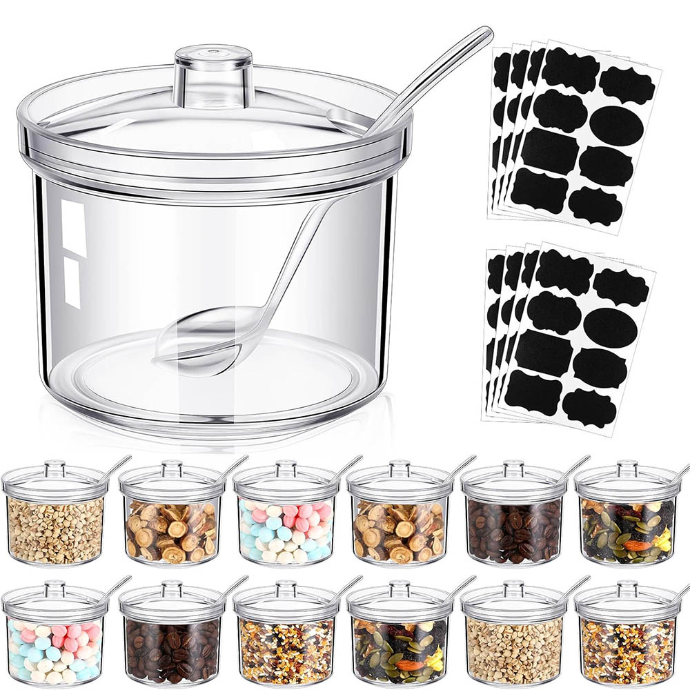 Herbal Tea For Wellness - Wadah Gula Akrilik/Dispenser Gula Transparan dengan